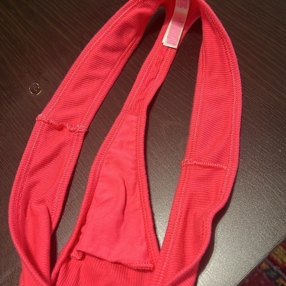 Pink by VS cherry ribbed thong - Picture 4 of 5